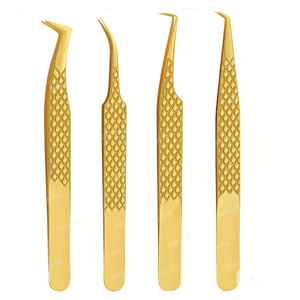 Pinzas Magnéticas Certificadas para Cuidado de Belleza, Estuche para Pinzas de Volumen Ruso, Punta Angulada de 45/90 Grados, Acero Inoxidable, Logotipo Personalizado - Product Image 1