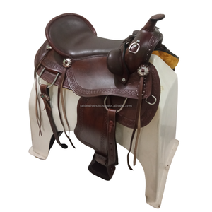 Sillín de cuero genuino hecho a mano Western Pleasure Trail Riding and Racing Sillín Superventas Black Endurance Saddle Tack Set - Product Image 1