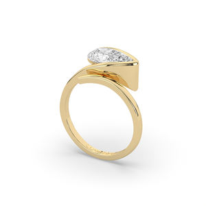 Anillo de Oro de 14KT/10KT con Diamante de Laboratorio de 2.50Ct, Corte Pera Brillante, Diseño Ligero y Único, Joyería Fina para Mujer, Compromiso, Boda - Product Image 5