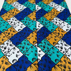 Tissu Coton Ankara Véritable Wax Africain de 6 Yards, Motifs Traditionnels Type Pagne pour la Mode et le Marché du Botswana - Product Image 1