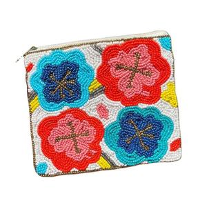 Porte-monnaie en perles de verre fait main, motif 'Le vin est mon Valentine', pochette zippée créative pour femme - Product Image 4