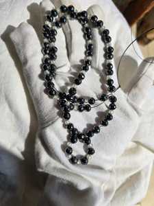 ลูกปัดเพชรโมอิสซาไนต์สีดำและสีขาวขนาด 20 นิ้ว เกรด AAA สำหรับทำเครื่องประดับสวยงาม - Product Image 2