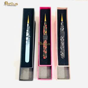 Pinzas para Extensión de Pestañas Tipo Recto con Punta de Diamante, Punta Plateada, Punta de Fibra, Logotipo Personalizado OEM - Product Image 3
