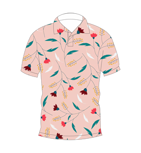 Polo con estampado floral rosa para hombre, camisa de golf informal de manga corta a la moda de verano - Product Image 1