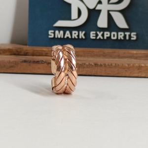 Bague de thérapie magnétique artisanale en cuivre pur, bijou artisanal réglable, moderne, traditionnel, antique, léger pour homme - Product Image 3