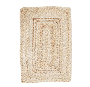 Natural Handwoven Jute Area <b>Rug</b> Geometric Border Design Eco-Friendly <b>Rustic</b> Medium Pile Jute Backing Floor Carpet for Living - Product Image 2