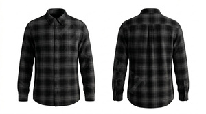 Chemise habillée en flanelle à carreaux personnalisée OEM ODM, manches longues, décontractée, à boutons, pour le travail, l'extérieur, le bureau, col classique - Product Image 3