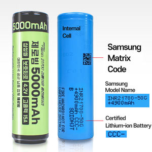 Batería ZeroBeam 21700 Samsung de 5000 mAh y 15 A, Recargable de Iones de Litio, de Alta Descarga, con Protección de Seguridad, 1000 Ciclos - Product Image 5