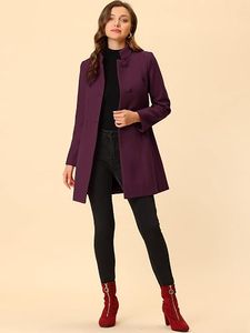 Abrigo Largo Ligero y Ecológico para Mujer, 100% Poliéster, Cuello Alto, Forro de Satén, Estilo Casual para Invierno - Product Image 3