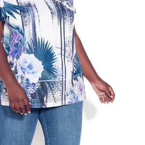 T-shirt décontracté pour femme à manches courtes, sur mesure, 100% polyester, imprimé par sublimation numérique, haute qualité, séchage rapide - Product Image 3