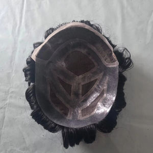 Peluca de Cabello Indio Remy para Hombre, Marca Bangladesh Taz, de Alta Calidad, Natural y con Ondas Profundas, Suave, con Frente de Encaje, Resistente al Agua - Product Image 1