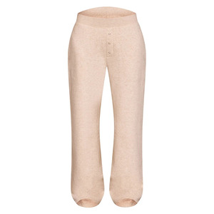 High Quality Beige Women's Professional Solid <b>Knitted</b> Sweatshirt & Wide Leg Pants <b>Set</b> Breathable Button Up Crop Top & Pants <b>Set</b> - Product Image 6