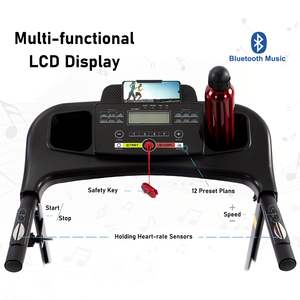 2.5HP 12 KM/H tapis roulant elettrico pieghevole per Bluetooth Music Cup Holder sensore di frequenza cardiaca Indoor Home palestra esercizio Fitness - Product Image 5