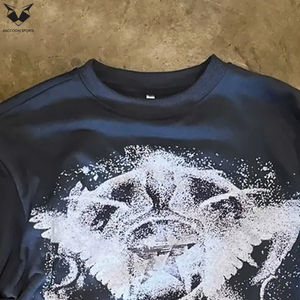 Excellent Fournisseur – Nouveauté : T-shirt Double Couche à Manches Longues Effet Vieilli avec Strass Sérigraphiés pour Adulte - Product Image 6