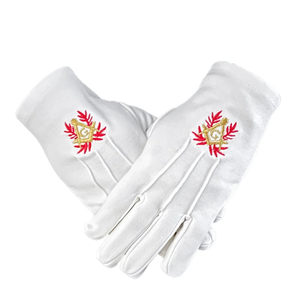 Guantes Masónicos Blancos para Vestimenta Formal, Diseño Suave y Cómodo, Ideales para Reuniones de Logia, Ceremonias, Eventos Rituales y Uso Profesional - Product Image 2