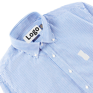Chemise Oxford à manches longues pour homme adulte, 100% coton Oxford pur, boutonnée, col rabattu, logo brodé, décontractée - Product Image 3