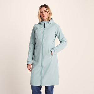 Women's <b>Lightweight</b> <b>Long</b> Softshell Fleece Jacket Breathable Waterproof Windproof Embroidery Logo Hooded Collar Winter <b>Long</b> <b>Coat</b> - Product Image 2