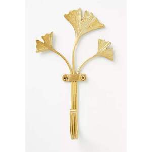 Modern Metal Ginkgo Leaf Handmade Self-adhesive Wall <b>Hook</b> <b>Decorative</b> Wall Mounted <b>Coat</b> <b>Hook</b> for Entryway Bedroom Bathroom - Product Image 2