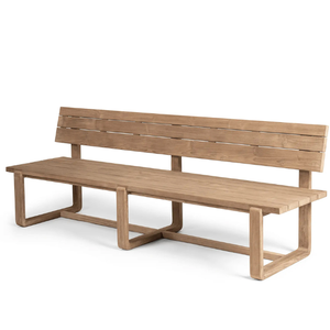 Outdoor Wooden Garden <b>Bench</b> with Backrest for Two People Modern Style Durable Solid <b>Wood</b> Park Furniture - Product Image 3