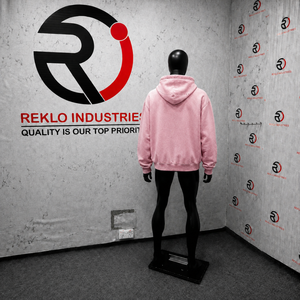 Sudadera con Capucha Oversize Rosa con Bordado Gráfico Blanco, Estilo Urbano Casual Unisex, Felpa Gruesa, Bolsillo Canguro - Product Image 4