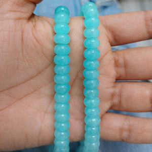 Perles de pierre naturelle turquoise rondes 8x5mm en gros pour la fabrication de bijoux (fil) - Product Image 3