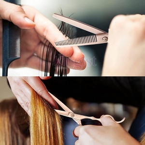 Vente en gros personnalisé ensemble de coupe de cheveux de barbier en acier inoxydable fantaisie vis pointu amincissement ciseaux de coiffure rasage rasoir pour - Product Image 5