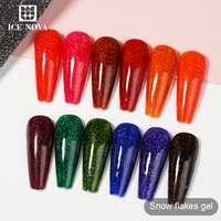 ICE NOVA paillettes 12 couleurs vernis à ongles Gel avec points de flocon de neige blanc Salon de manucure professionnel Uv Gel vernis à ongles pour Salon