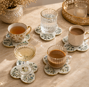 Premium Handmade Mother of Pearl Shell Coaster Set For Home Restaurant Gift Modern Luxury Coffee Tea Beverage Table Accessories - Product Image 5
