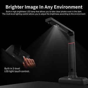 VIISAN <strong>Document</strong> <strong>Scanner</strong> USB Camera Max <strong>A2</strong> Capture 130 Languages OCR Auto-Flatten Deskew Fingerprint Removal Fast <strong>Scanner</strong> - Product Image 6