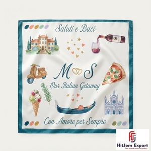 Pañuelo Cuadrado Innovador con Estampado Personalizado, Estilo Seda, Chal de Moda, Envoltura para la Cabeza, Marca Privada, Fabricante Textil OEM ODM - Product Image 1