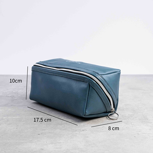 Sac de rangement en cuir imperméable Ocean Blue Elegance de l'usine ISO BSCI pour cosmétiques et articles de toilette sac cosmétique à fermeture à glissière - Product Image 3