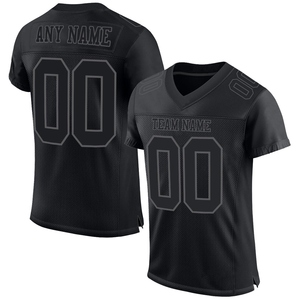 Maillot de football authentique rétro en maille noire, rose et bleu poudré, personnalisable, vente en gros directe pour l'industrie et le dropshipping - Product Image 3