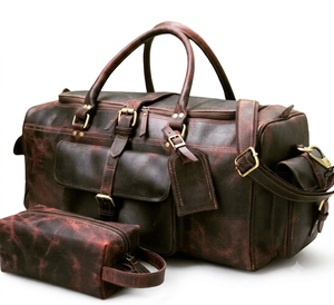Valise trolley numérique marron en cuir véritable poli, de luxe, durable, simple et classique, avec 4 roues en alliage d'aluminium intégrées - Product Image 5