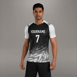 Camiseta de Fútbol Personalizable, 100% Poliéster, Unisex, Transpirable, Duradera, Ecológica, Cuello en V, Manga Corta, para Equipos de Fútbol - Product Image 1