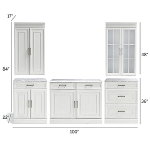 ตู้เก็บของครัวไม้มะฮอกกานีแบบคลาสสิกเรียบง่าย สีขาว พร้อมบานกระจก สำหรับห้องรับประทานอาหารและห้องนั่งเล่น - Product Image 6