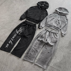 ชุดวอร์มเสื้อแจ็คเก็ตแบบมีซิปใส่ได้ทั้งชายและหญิงชุดวอร์มผ้าคอตตอนผ้าคอตตอนสำหรับฤดูหนาวออกแบบได้ตามต้องการผลิต400gsm - Product Image 1