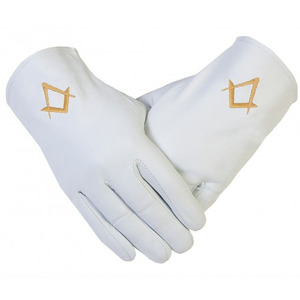 Gants Maçonniques Brodés en Coton Blanc Respirant et Confortable, Taille Personnalisée, Logo Personnalisé, pour Sport, Extérieur et Usage Quotidien – Vente en Gros - Product Image 4