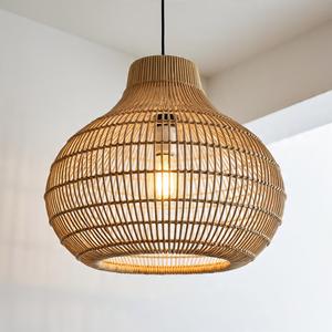 Lampe suspendue en rotin tendance rétro industrielle pour l'intérieur, forme personnalisée, vente en gros - Product Image 4