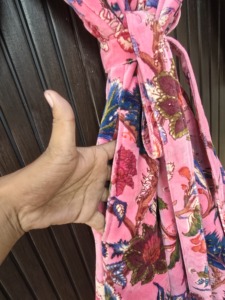 <b>Women</b> Full Length Pink Floral Velvet Printed <b>Robe</b> Long Sleeve Soft Woven Loungewear Spring Casual Wear - Product Image 2