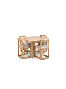 Trending Modern Solid Wood <b>Dining</b> Table <b>4</b> Seater Rectangle Mid Century Style Durable Stable Furniture <b>Set</b> for Home Restaurant - Product Image 2