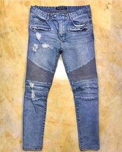 Jean en denim pour homme, coupe droite, décontracté, tricoté, délavage moyen, coupe ajustée, séchage rapide, respirant, idéal pour l'été - Product Image 5