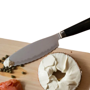 Couteau utilitaire dentelé de 6 pouces, lame en acier inoxydable, lame tranchante, manche noir, trancheuse de cuisine multifonctionnelle pour le pain, les fruits et les légumes - Product Image 5