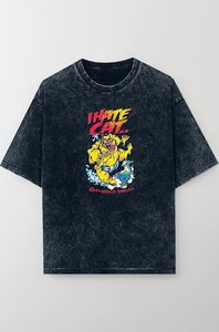 Vintage Print Cotton Retro Wash Streetwear Stylish Everyday outfit Distressed graphic mens tshirt - Product Image 2