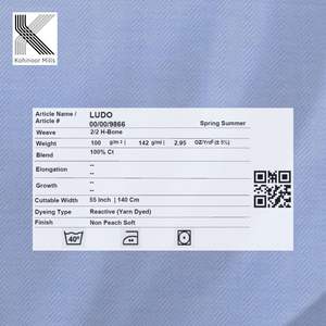 Tissu de chemise 100 % coton écologique, tissé, infroissable, sans repassage, respirant, teint uni, pour confection de chemises - Product Image 4