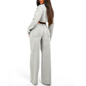 2026 Women's High Waist Summer Cotton Jeans <b>Pant</b> <b>Ladies</b> Casual Style Custom Printed Pocket Best Price High Fashion <b>Pant</b> - Product Image 2
