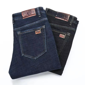 Custom Europe Men's <b>Jeans</b> Slimming Straight-leg Office Stretchable Long Pants with Rivet Zipper & <b>Button</b> Decorations <b>Jeans</b> Men - Product Image 5