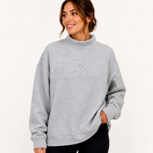 Worn Form Industry Adults Youth <b>Turtleneck</b> Sweatshirt Oversized Fleece Pullover Heavyweight 360gsm Embroidery Logo <b>Mock</b> Neck - Product Image 1