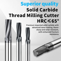 Fraise à fileter pleine denture 4 cannelures, en carbure de tungstène, pour filetage M2-M24, outil de filetage CNC pour centre d'usinage