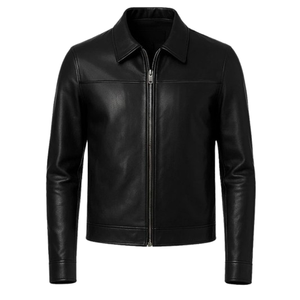 Veste de sport unisexe noire 100% polyester coupe-vent style universitaire, col rabattable, fermeture à bouton unique, coupe ajustée, idéale pour le printemps - Product Image 1