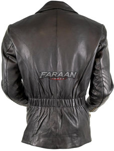 <b>Mens</b> <b>Long</b> Black Leather Canvas Stand Biker Jacket Belted Asymmetrical Zip Motorcycle Touring <b>Coat</b> Quilted Shoulder Multi Front - Product Image 4